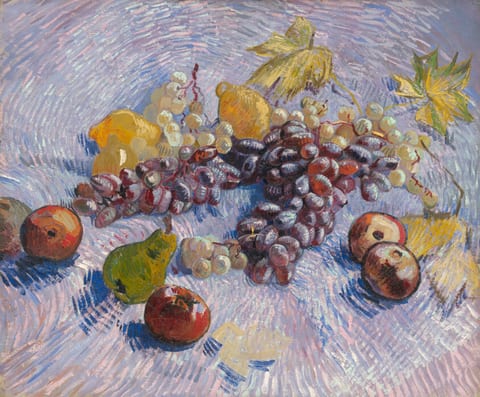Grapes, Lemons, Pears, and Apples by Vincent van Gogh, oil on canvas