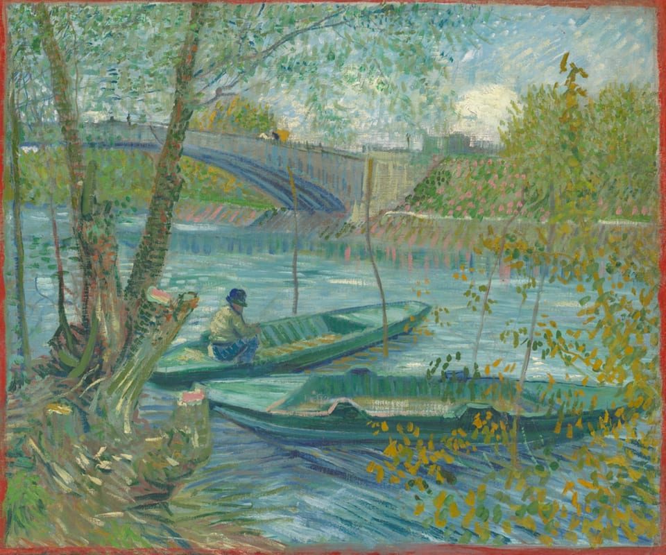 Fishing in Spring, the Pont de Clichy by Vincent van Gogh, oil on canvas